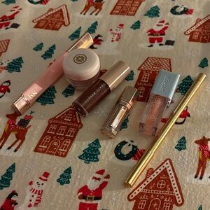 Sephora Lipstick and Makeup Set with Gold and Pink Hues